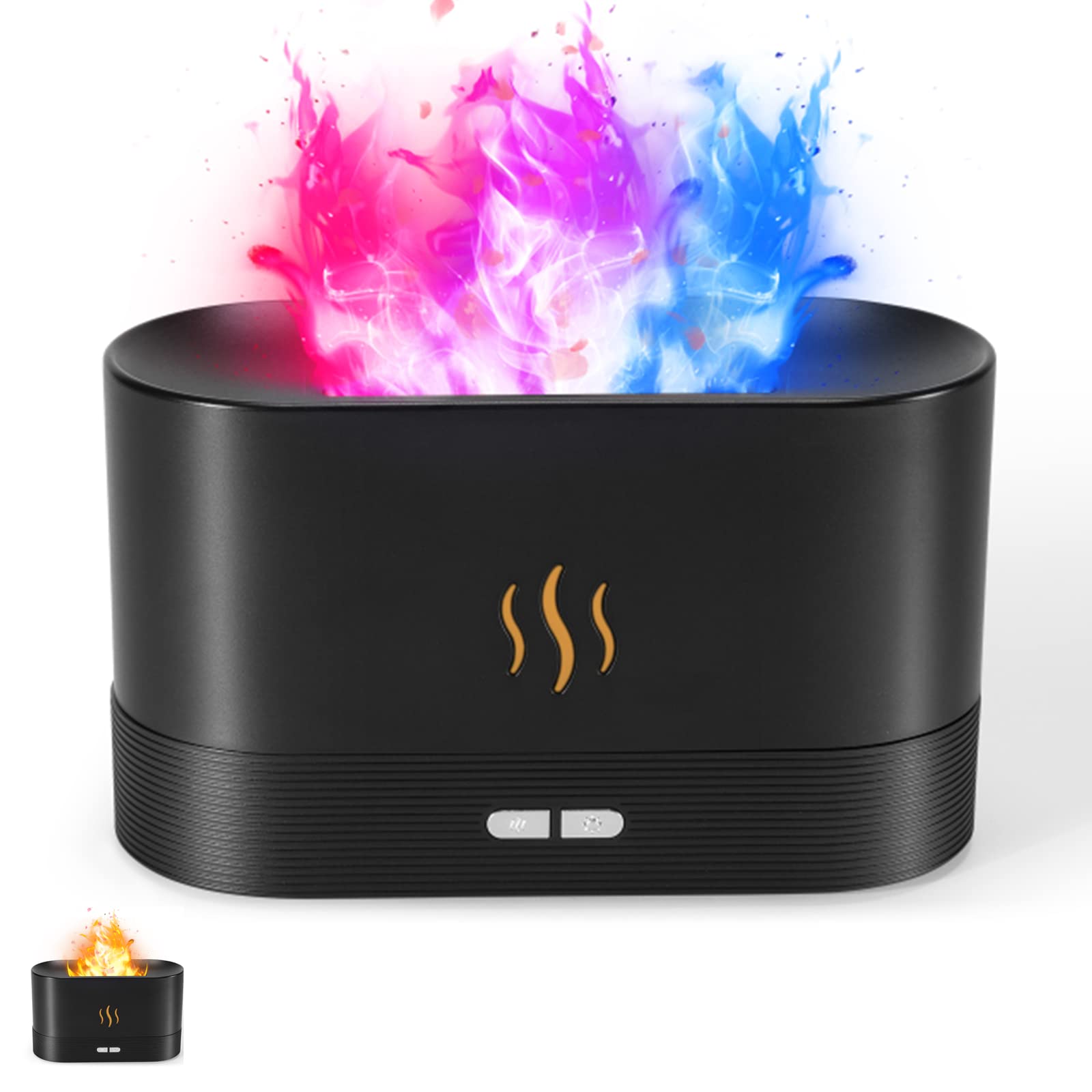 HASTHIP Flame Humidifier for Room Moisture 7 Colors Light Essential Oil Permitted 180ML 24dB Air Humidifier for Bedroom with Ultrasonic Cool Mist Car Desktop Office Humidifier HASTHIP Flame Humidifier for Room Moisture 7 Colors Light Essential Oil Permitted 180ML 24dB Air Humidifier for Bedroom with Ultrasonic Cool Mist Car Desktop Office Humidifier
